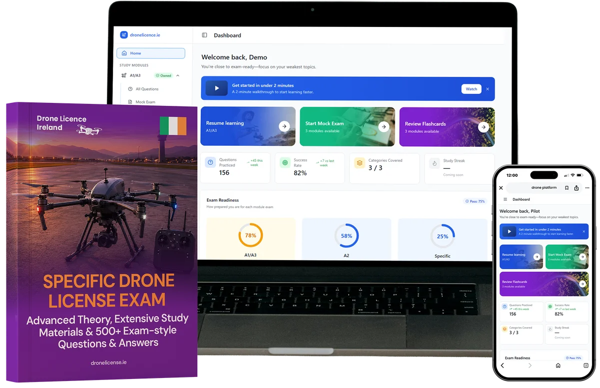 Specific Category Drone Licence Combo – Full Course, Training Materials & E-Learning Platform